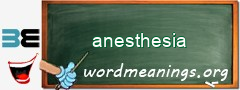 WordMeaning blackboard for anesthesia